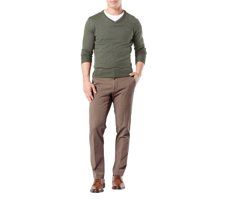 Dockers Men's Straight Fit Workday Khaki Smart 360 Flex Pants (Regular and Big & Tall), Dark Pebble, 36W x 32L - Image 3